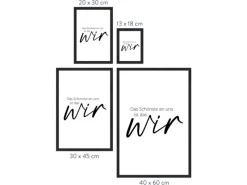 WANDStyle Gerahmtes Poster mit Spruch Das Schönste Ist das Wir in Weiß 30 x 45 cm