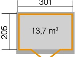 Weka Gartenhaus 218 Gr.2, 28 mm, Satteldach mit Line, , DT