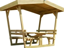 Weka Sitzbänke^Gartenlaube Tessin Natur 303 cm x 205 cm