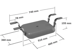 Wenko Hocker^Badewannensitz Secura Premium Polypropylen 74 x 15.5 x 36 cm Anthrazit