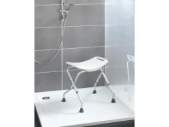 Wenko Hocker^Badhocker Secura klappbar Kunststoff 53,5 x 44,5-48,0 x 40-47 cm Weiß
