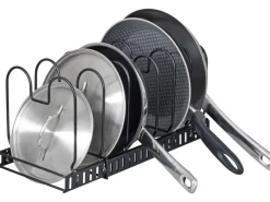 Wenko Regale Schwarz^Deckel- und Pfannenhalter ausziehbar