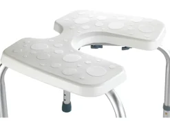 Wenko Duschhocker mit Hygieneausschnitten Secura Weiß höhenverstellbar