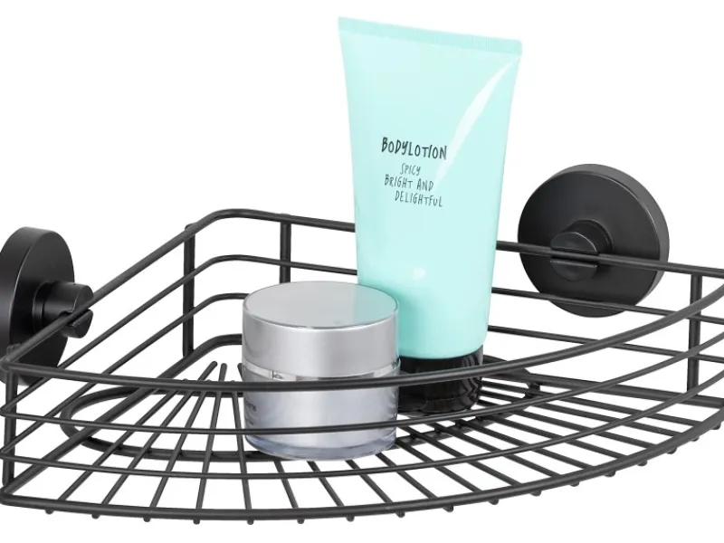 Wenko Eckregale^Eckablage Bari Vacuum-Loc Schwarz