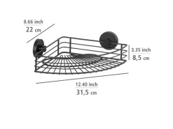 Wenko Eckregale^Eckablage Bari Vacuum-Loc Schwarz