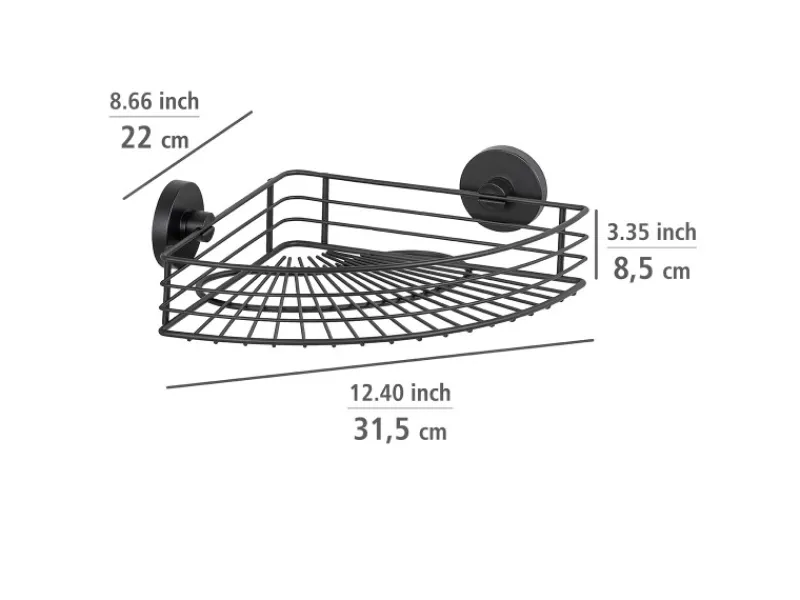 Wenko Eckregale^Eckablage Bari Vacuum-Loc Schwarz