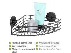 Wenko Eckregale^Eckablage Bari Vacuum-Loc Schwarz
