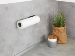 Wenko Aufbewahrung^Küchenrollenhalter Nio Selbstklebend 27,5 cm x 4,5 cm x 7 cm Schwarz