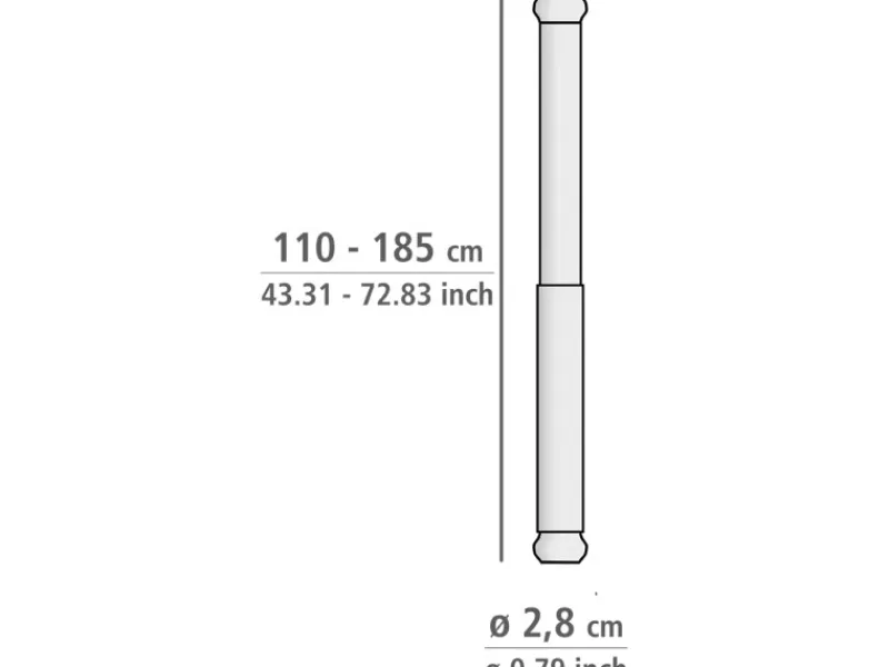 Wenko Teleskop-Duschvorhangstange Luz ausziehbar rostfrei 110 cm - 185 cm