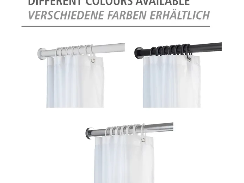 Wenko Teleskop-Duschvorhangstange Luz ausziehbar rostfrei 110 cm - 185 cm