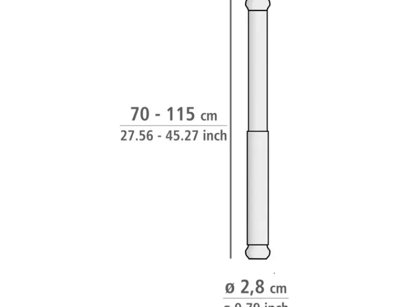 Wenko Teleskop-Duschvorhangstange Luz ausziehbar rostfrei 70 cm - 115 cm