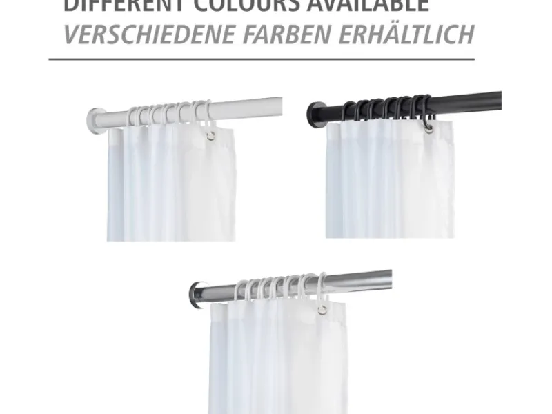 Wenko Teleskop-Duschvorhangstange Luz ausziehbar rostfrei 70 cm - 115 cm
