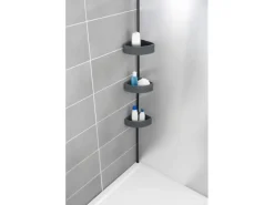 Wenko Teleskop-Eckregal Villata mit 3 Körben 28 x 20,5 x 275 cm Schwarz-Grau