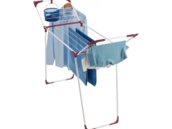 Wenko Bettwäsche^Wäscheständer Summer Dry Weiß-Pink 76 cm x 153 cm x 46 cm