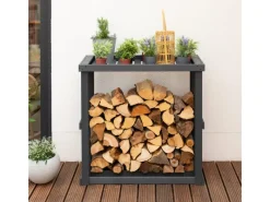 Westmann Holzregale^Holz Kaminholzregal Harald Anthrazit 52x108x106 cm