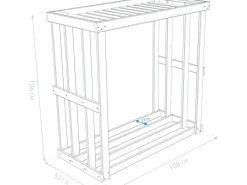 Westmann Holzregale^Holz Kaminholzregal Harald Anthrazit 52x108x106 cm