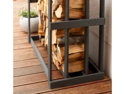 Westmann Holzregale^Holz Kaminholzregal Harald Anthrazit 52x108x106 cm