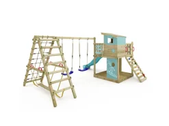Wickey Sitzbänke^Spielturm Smart Surf Klettergerüst mit Rutsche Pastellblau