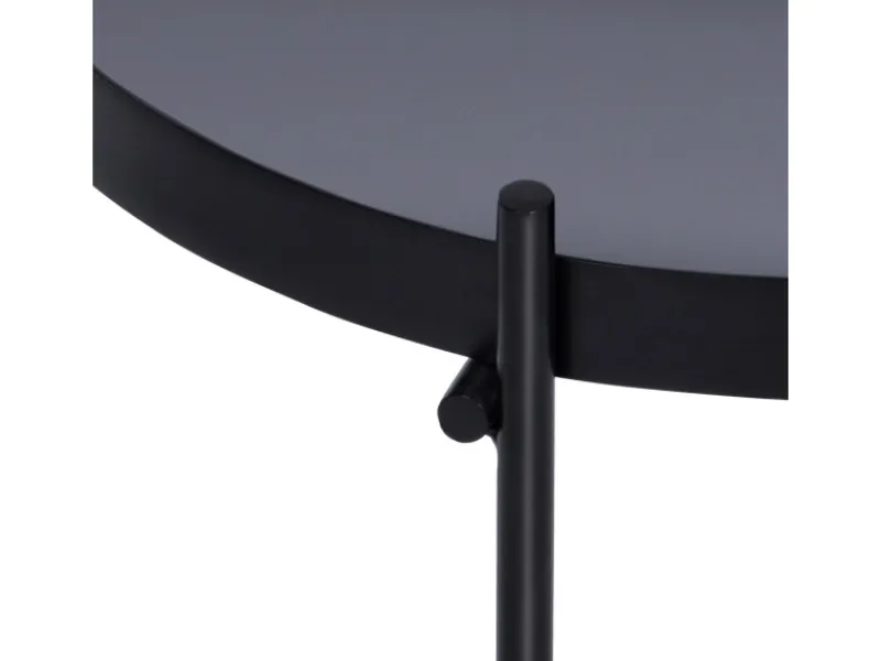 WOMO-DESIGN Tische^Beistelltisch 43 x 45 cm in Schwarz aus Metall und Glas