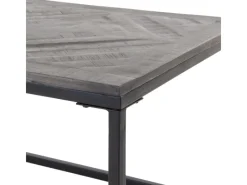 WOMO-DESIGN Design Beistelltisch 60 x 60 cm Handgefertigt Quadratisch Grau