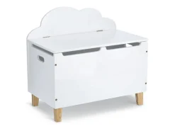 Zeller Aufbewahrung^Kinder-Truhe Wolke mit Deckel MDF/Kiefer 60 cm x 34,5 cm x 56 cm Weiß