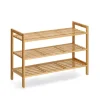 Zeller Regale Massivholz^Schuhregal mit 3 Ablagen Bambus 70 cm x 26 cm x 50 cm