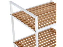 Zeller Weitere Regale^Standregal mit 4 Ablagen Bambus/Metall 95 cm x 33 cm x 39 cm Weiß