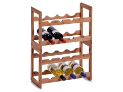 Zeller Flaschenregale^Weinregal Bambus Stapelbar für 8 Flaschen 32 cm x 22 cm x 47 cm Natur