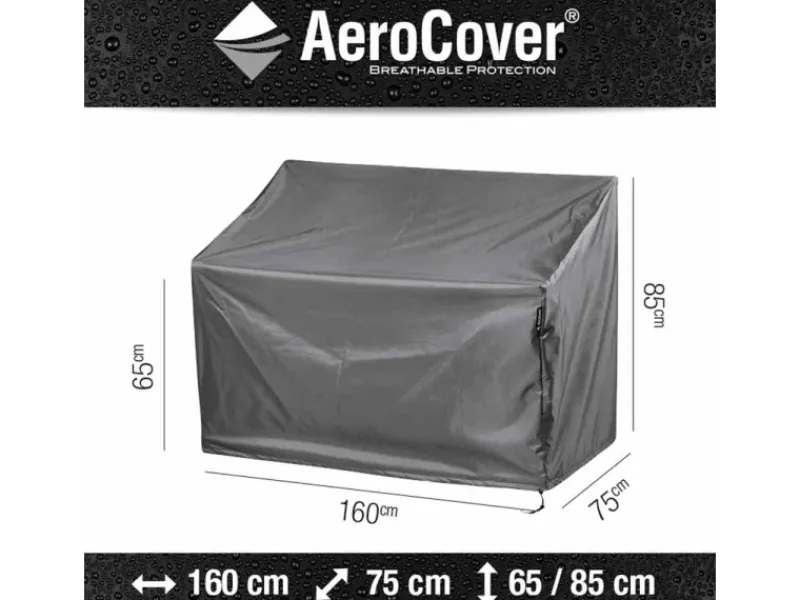 Aerocover Schutzhülle Gartenbank Anthrazit 160 cm x 75 cm x 65 - 85 cm