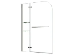 Hot AICA 120x140cm Badewannenaufsatz Faltwand Duschwand 5mm ESG Duschabtrennung mit Handtuchhalter Eckeregalen