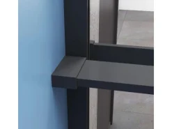 Online AICA 100x200cm 8mm NANO Glas Walk In Schwarz Duschwand mit Glasdekor Gitter mit Duschregal mit Stabilisator F130B