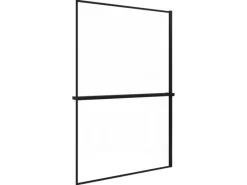 AICA 80x200cm Walk In Schwarz Aluminiumrahmen Duschwand mit Duschregal Handtuchhalter Duschabtrennung 8mm NANO Glass