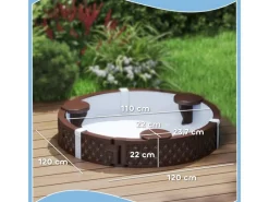 AIYAPLAY Sandkasten 120 x 120 cm Imprägniert Kinder Sandbox mit Sitzbänken