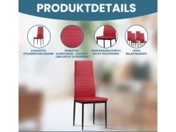Best Albatros Esszimmerstühle MILANO 4er Set Rot