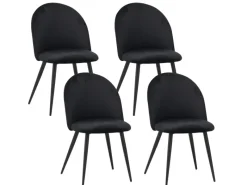 Best Albatros Esszimmerstuhl CAPO Samt 4er Set Schwarz