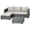 Best Allibert Salta 3-Sitzer Loungeset 3-teilig mit Hocker und Tisch