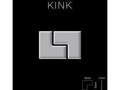 ALLOY Mosaik Fliese Massiv Metall Edelstahl Hochglänzend Grau 1,6mm Stark Kink-s-s-m 1 Paket mit 10 Matten 0,93 m2 Grau