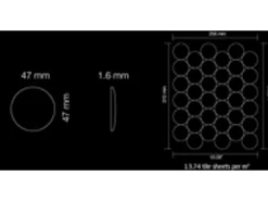 ALLOY Mosaik Fliese Massiv Metall Titan Hochglänzend Kupfer 1,6mm Stark Dome-ti-am 1 Paket mit 10 Matten 0,73 m2 Kupfer