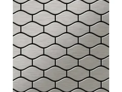 ALLOY Mosaik Fliese Massiv Metall Edelstahl Marine Gebürstet Grau 1,6mm Karma-s-s-mb, 1 Paket mit 10 Matten 0,86 m2 Grau