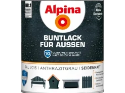 Discount Alpina Buntlack für Aussen seidenmatt 750 ml Anthrazit