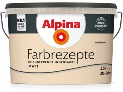 Hot Alpina Farbrezepte matt 2,5 Liter Weicher Sand