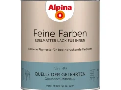 Outlet Alpina Feine Farben Lack No. 39 Quelle der Gelehrten® Blau edelmatt 750 ml Gelassenes Mittelblau