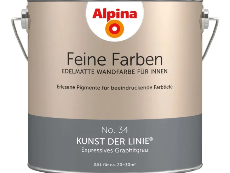 Alpina Feine Farben No. 34 Kunst der Linie® Grau edelmatt 2,5 l