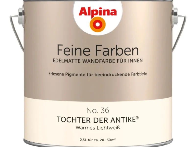 Discount Alpina Feine Farben No. 36 Tochter der Antike® Weiß edelmatt 2,5 l Warmes Lichtweiß