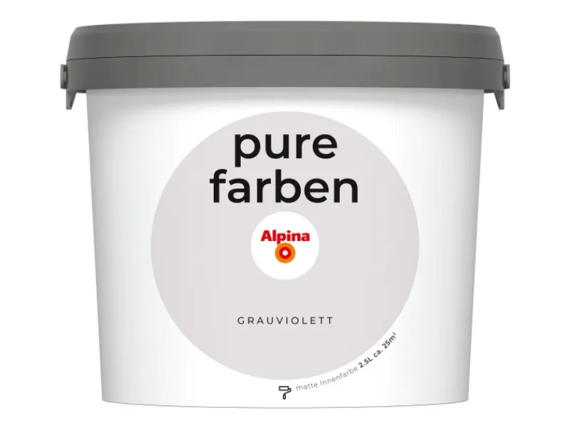 Alpina Wandfarbe Pure Farben Grauviolett 2,5 l Grau-Violett