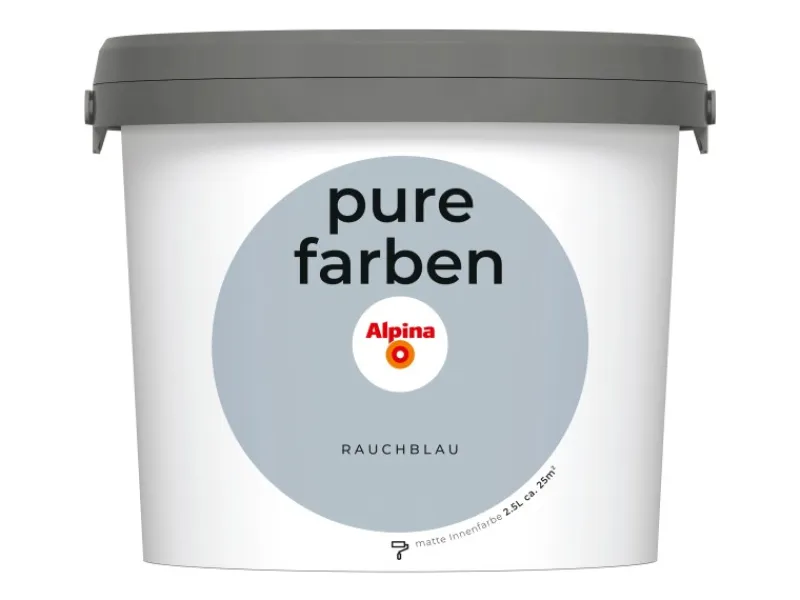 Outlet Alpina Wandfarbe Pure Farben 2,5 l Rauchblau