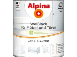 Outlet Alpina Weißlack für Möbel & Türen glänzend 2 Liter
