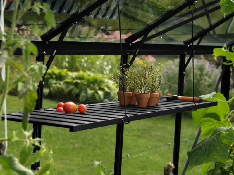 Outlet Vitavia Aluregal abklappbar Schwarz 120 cm x 30 cm