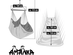 AMANKA Hängesessel bis 150 kg Belastbar 185 x 130 cm Bunte Streifen