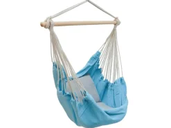 Best AMANKA Hängesessel inkl. 2 Kissen bis 120 kg 130 x 95 cm Blau